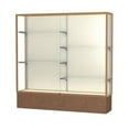 thumbnail image 3 of Waddell 573WB-GD-BS Monarch 72 x 72 x 16 in. Beige Stone Base Lighted Floor Display Case, White Back - Champagne Gold, 3 of 7