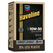 Chevron Havoline Conventional Motor Oil 10W-30, 6 Quart Smart Change Box