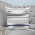thumbnail image 4 of 14x14 Pillow Covers Set of 2, Gray Stripe Throw Pillow Covers Decorative Couch Cushion Case, Modern Abstract Art Navy Blue Striped Rustic Microfiber Square Pillowcases for Bedroom Car Living Room, 4 of 7