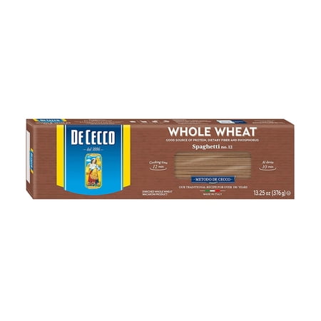 De Cecco 100% Whole Wheat Spaghetti No.12 Pasta  13.25 oz