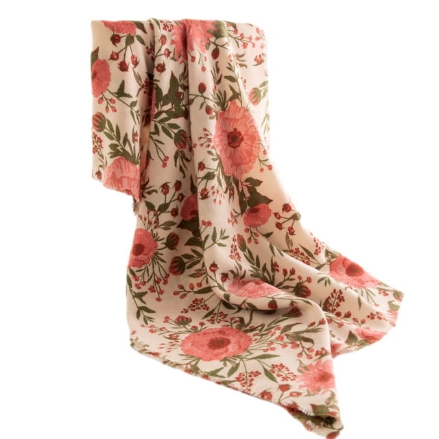 Nvzi Bufanda grande con estampado elegante para otoño e invierno, con tacto de cachemira, chal largo grande, suave y cálido, estilo A, flor