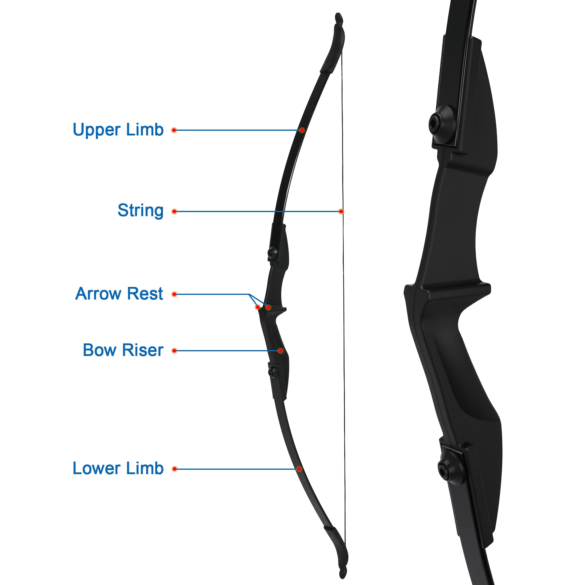 Petoto Recurve Bow and Arrow Set, Takedown Recurve Bows Archery for Adults Left and Right Hands 40lbs Archery Set