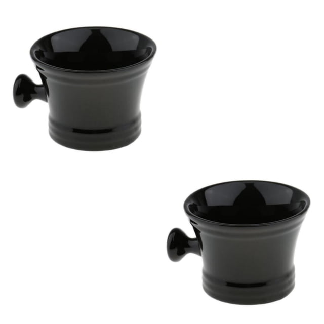 Seitruly Black Ceramics Men's Shaving Mug Bowl Cup Brush Mug Barber Beard Soap Shave Tipo 1 2Conjunto