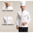 thumbnail image 4 of Catering Chef Cocina Cocinera Chaqueta Mangas Largas Uniforme Sunnimix Chaqueta de chef para mujeres, 4 of 8