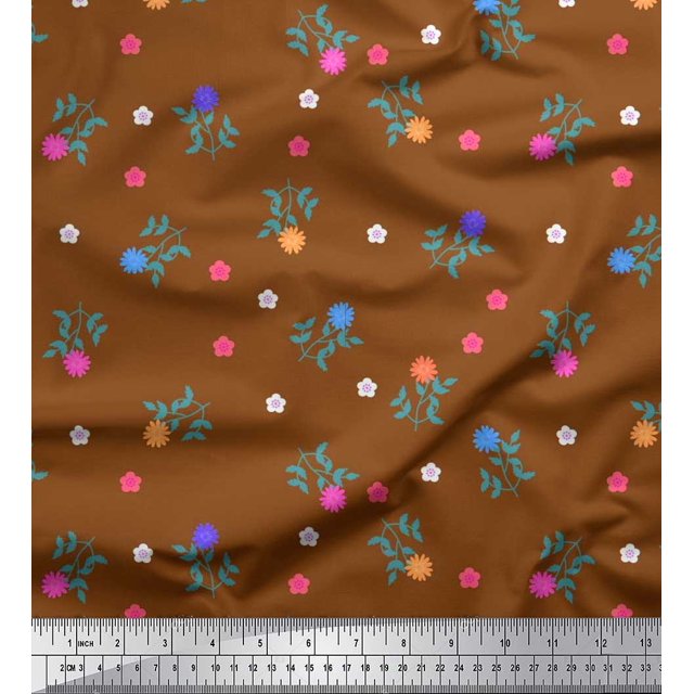 Soimoi Georgette Viscose Fabric Aster Floral Decor Fabric Printed Yard 42 Inch Wide