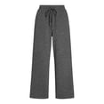 thumbnail image 6 of Annhoo Womens Baggy Sweatpants Elastic Waist with Drawstring and Side Pockets Causal Wide Leg Workout Gym Pants, 6 of 6
