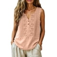 thumbnail image 2 of Uootdi Womens Embroidered Tank Tops Sleeveless Split Neck with Floral Embroidered Placket Retro Chic Style Soft Comfortable Everyday Tops Gift, 2 of 9