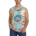 thumbnail image 2 of Goofa Colorful Donut Printed Men's Sleeveless T-Shirt - Athletic Gym Workout Tank Top for Men - Moisture-Wicking, UPF 30+ Quick-Dry Muscle Tee-Small, 2 of 8