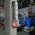 thumbnail image 3 of Vintage Route 66 LED Marquee Wall Decor - Battery Operated Metal Wall Art With LED Light Bulbs - Retro Sign for Bar, Man Cave, Garage, Game Room & More, 3 of 6