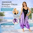 thumbnail image 3 of INGEAR Women’s Boho Romper Dress, Lightweight Jumpsuit for Summer, Purple, S/M, 3 of 8
