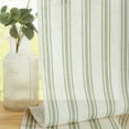thumbnail image 6 of Curtainking Striped Kitchen Curtains Linen Cafe Curtains Semi-Sheer Farmhouse Tier Curtains 26x24 inch 2 Panels Short Curtains Green on Beige, 6 of 8