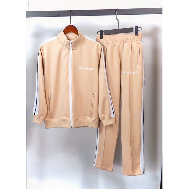 Conjunto de palm angels para hombre y mujer, tops casuales, pantalones casuales, chaqueta suelta a rayas laterales, abrigo15