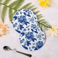 thumbnail image 5 of Vzayyk 4Pack Wooden Coasters With Cork Base Heat-Resistant Drink For Home Office Restaurant Blue White Porcelain Pattern, 5 of 7