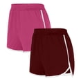 thumbnail image 2 of YOIAVAIOY 2 Pack Women's Yoga Dance Short Pants Sport Shorts Summer Athletic Cycling Hiking Sports Shorts Hot Pink L, 2 of 3
