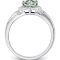 thumbnail image 2 of Sterling Silver Rhodium Diam. & Green Quartz Ring (Size 7) Made In Thailand qr3054ag-7, 2 of 5