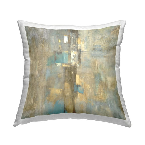 Stupell Industries Complex Abstract with Blue 18" x 18" Abstract Abstract Polyester Throw Pillow, Zip Closure 1 Count