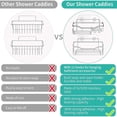 thumbnail image 3 of 3-Pack Shower Storage Rack with 11 Hooks for Hanging Shower Ball and Razor  Shampoo Holder Organizer No Drilling Shower Shelf with 4 Traceless Adhesive Hooks, 3 of 7
