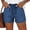 Blue, variant on Josdec Women's Denim Shorts Loose Soft Drawstring Elastic Waist Athletic with Two-Pockets Summer Casual Short Jeans for Women