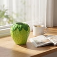thumbnail image 3 of Strawberry Vase Cute Flower Vessel Floral Holder Tabletop Ornament Room Decor Home Accent Desk Centerpiece Living Display Green, 3 of 5