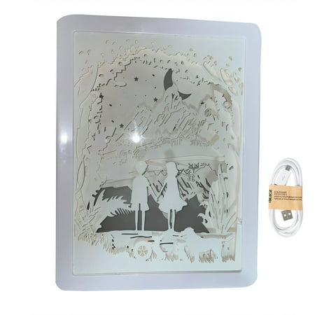 

Big Deals Dvkptbk 3D Lys Skygge Nattlampe Med Papirutskj忙rt Kunst 3d Light And Shadow Paper Carving Lamp Ornaments