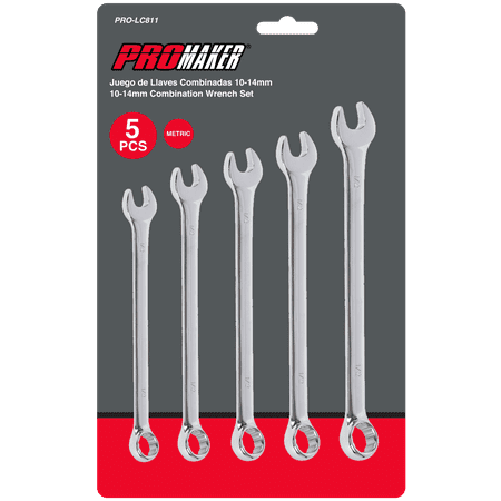 

5 Pc Metric Combination Wrench Set -Carded Promaker PRO-LC801