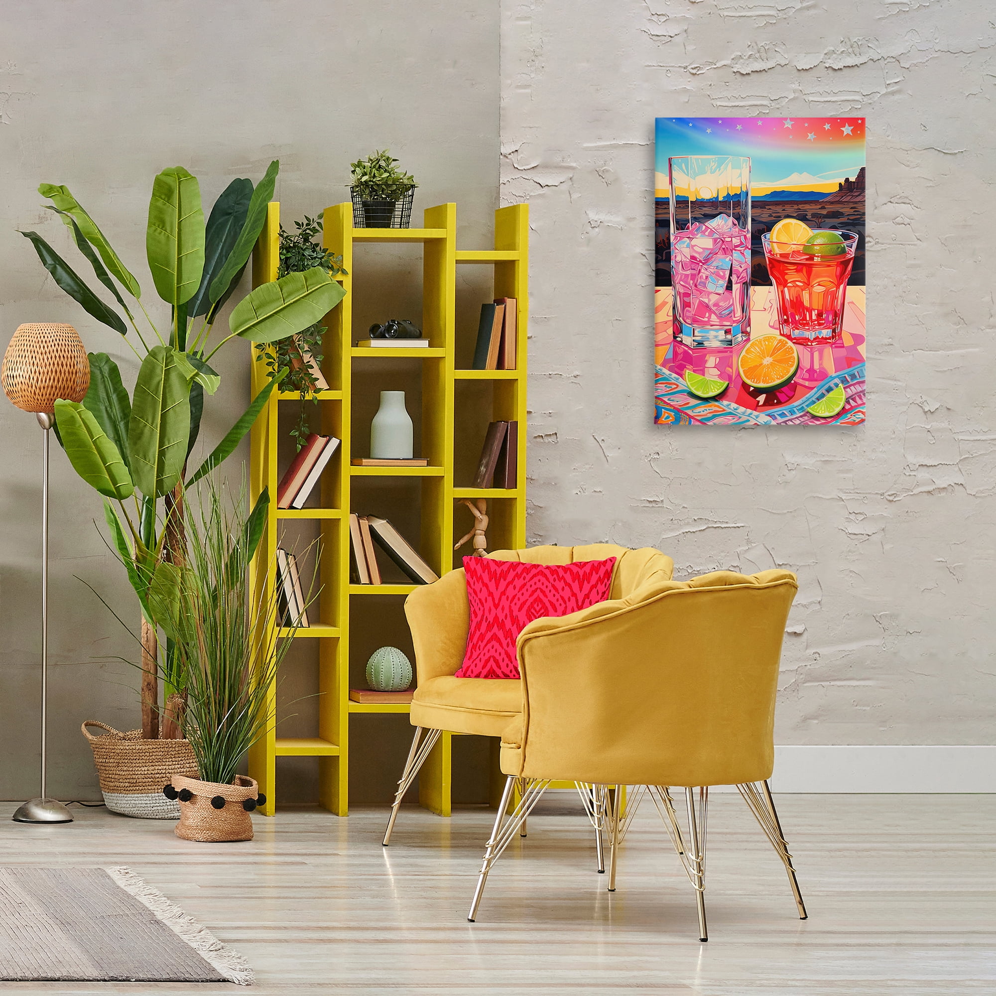 Stupell Industries Cocktails at Sunset View Food & Beverage Painting Wrapped Canvas Art Print Wall Art, 20 x 30