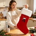 thumbnail image 4 of Christmas Stockings Personalized Initial Letters A-Z - Individual Monogram Knitted Xmas Stocking Embroidered, Christmas Fireplace Mantel Gift, A, 4 of 8