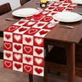 thumbnail image 5 of Kbndieu Valentines Day Table Runner, 13 x 72 Inch Red Table Runner for Valentines Decorations, Winter Holiday Table Runners Valentines Day Decor Home Romantic Decorations Heart Plaid Table Runner, 5 of 6