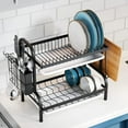 Riousery 2Tier Dish Rack for Kitchen, Dish Drying Rack with Drain