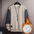 thumbnail image 3 of Ketyyh-chn99 Chandail à Col Rond pour Homme à Manches Longues Décontracté Chaud en Molleton Chandail de Sport Chandail pour Homme de Printemps et d'Automne Col Rond Ample Tenue Décontractée Mode Chandail Peluche Chandail Chandail Kaki,3TG, 3 of 3