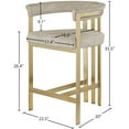 thumbnail image 3 of Meridian Furniture Marcello Stone Velvet Counter Stool (Set of 2), 3 of 7