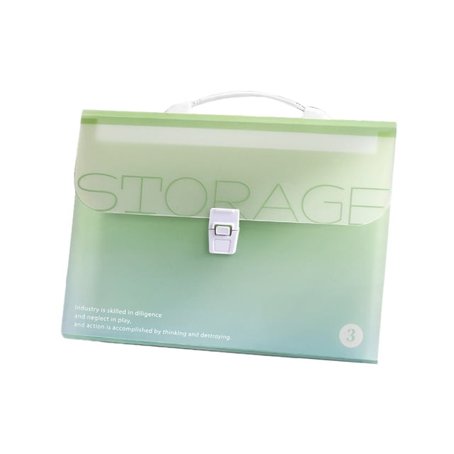Btomtd Handheld Organ Bag Multi-layer Folder Student Test Paper Storage Bag Large Capacity Briefcase File Bag, Green