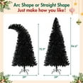 thumbnail image 4 of 6ft Bent-Top Christmas Tree in Black, Pre-Lit Artificial Xmas Tree with 250 Orange & Purple LED Lights, Whimsical Hat-Look Design, Full PET Branches with Metal Stand, Easy Assembly, 4 of 7