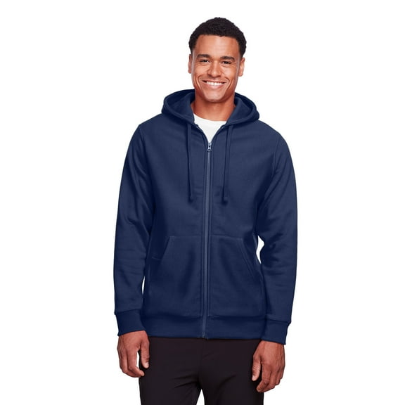 Team 365, The Adult Zone HydroSportâ„¢ Heavyweight Full-Zip Hooded Sweatshirt - SPORT DARK NAVY - XL