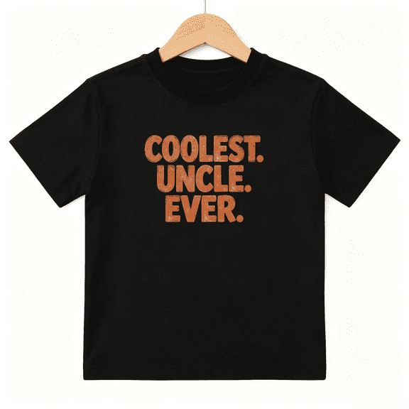 Coolest Uncle Ever Boys Graphic Tee, Retro Distressed Text 100% Cotton Kids Short Sleeve T-Shirt