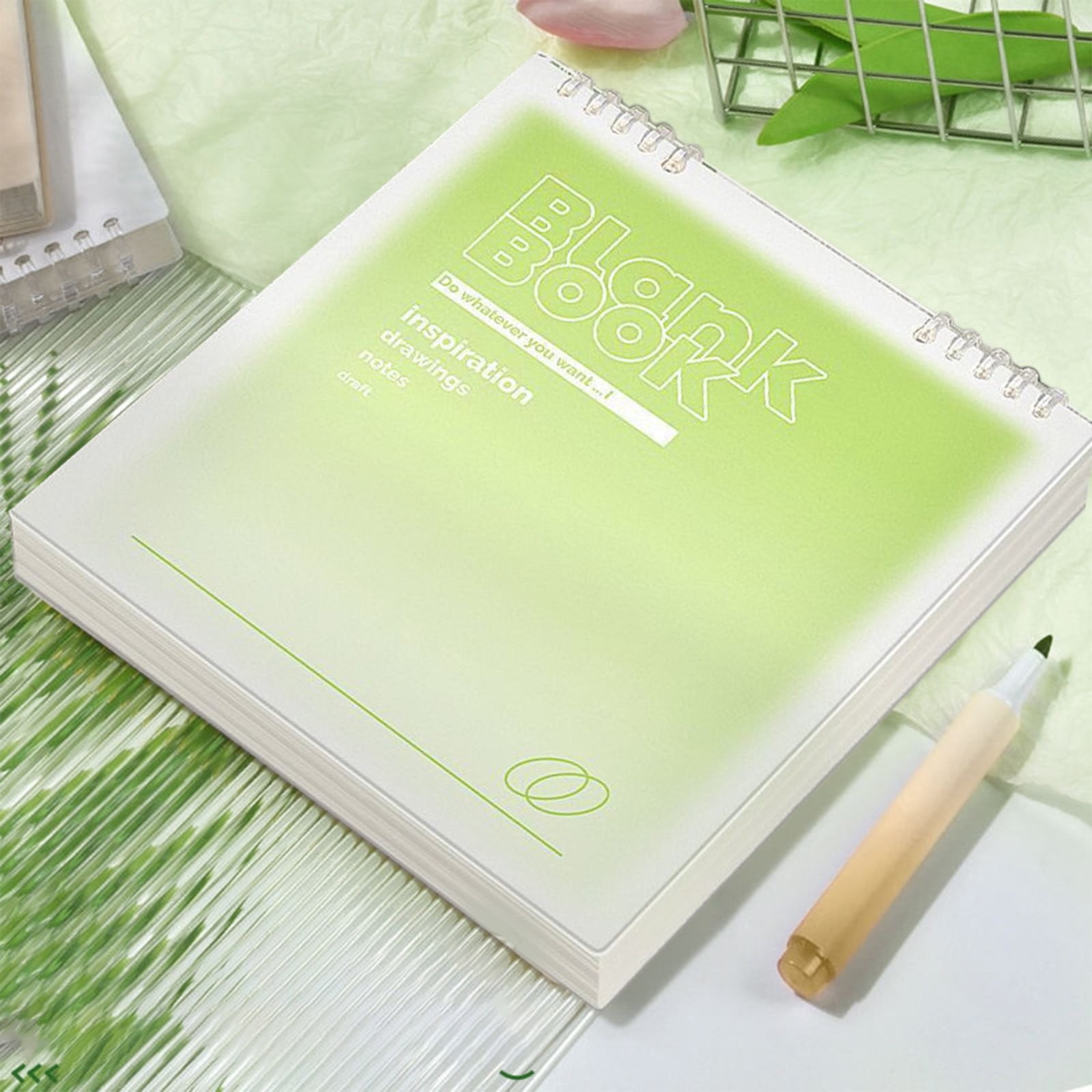 VKLU 1Pc Minimalist Square Ring Binder Notebook, Detachable Portable Notepad for Classroom Notes and Project Management, Aesthetic Stationery, Mint Green