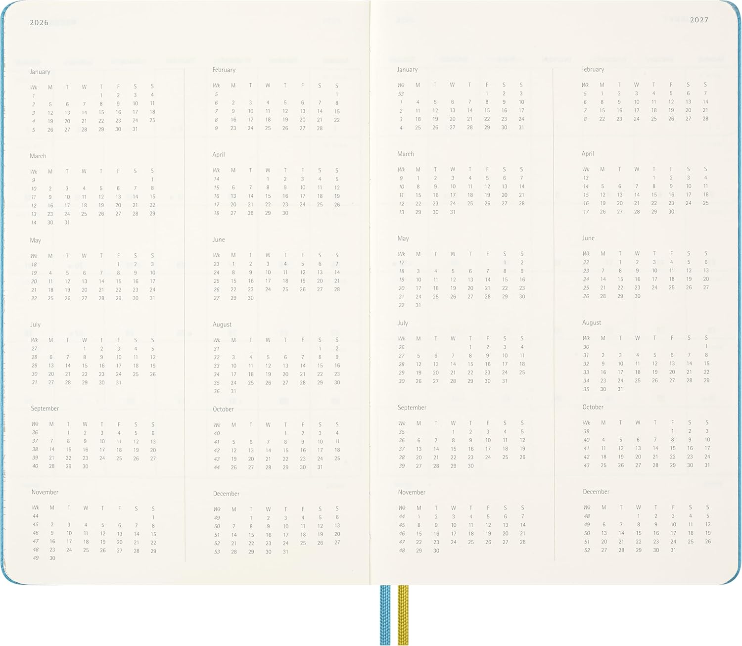 Moleskine Limited Edition Peanuts 'Charlie & Lucy' 18 Month 2025-2026 Weekly Planner, Hard Cover, Large (5" x 8.25"), Reef Blue, 208 pages