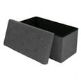 thumbnail image 3 of Faux Linen Storage Bench - Small, Gray, 3 of 5