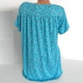 thumbnail image 4 of Ovticza Shirts for Women Dressy Casual Short Sleeve Solid Sequin Print Ruffle Tops Trendy V Neck Workout Shirts Plus Size Womens Tunic Tops Sky Blue XL, 4 of 6