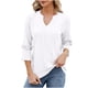thumbnail image 1 of Fiudx Ofertas Flash Del Día Solo En Línea Blusa Casual de Verano para Mujer, Manga Corta, Cuello En V, Manga 3/4, Dobladillo Curvado, Blusa Suelta Tipo Túnica, 1 of 6