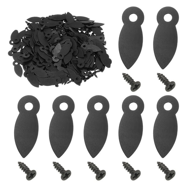 200pcs Picture Frame Backing Clips, 0.98" Photo Frame Turn Buttons Fasteners Hardware Corner Clip with 200pcs Screw for Hanging Pictures Craft Drawings, Melon-seed Shaped Black