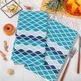 thumbnail image 5 of Dish Towels, Moroccan Ombre Teal Blue Absorbent Kitchen Towels 2 PCS, Abstract Wave Lines Microfiber Hand Towels Dish Cloths Tea Towels for Home&nbsp;Bathroom Cleaning Drying,18X28-Inch,, 5 of 9