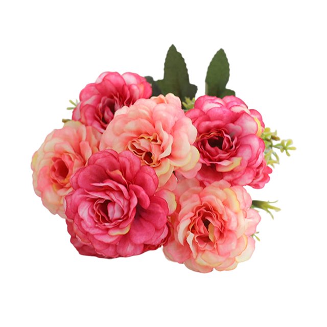 Flores artificiales Godom, arreglos florales de peonía de seda, ramos de flores, centros de mesa, decoración navideña para comedores, mesas de café y cocinas.