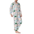 thumbnail image 2 of Picia Back To School Pattern Men’s Long-Sleeve Sleepwear Set - Soft 2-Piece Loungewear with Pockets, Comfy PJs for Relaxing Nights-X-Large, 2 of 7