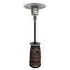 Hiland Tall Round Wicker Propane Patio Heater with Table in Mocha Finish
