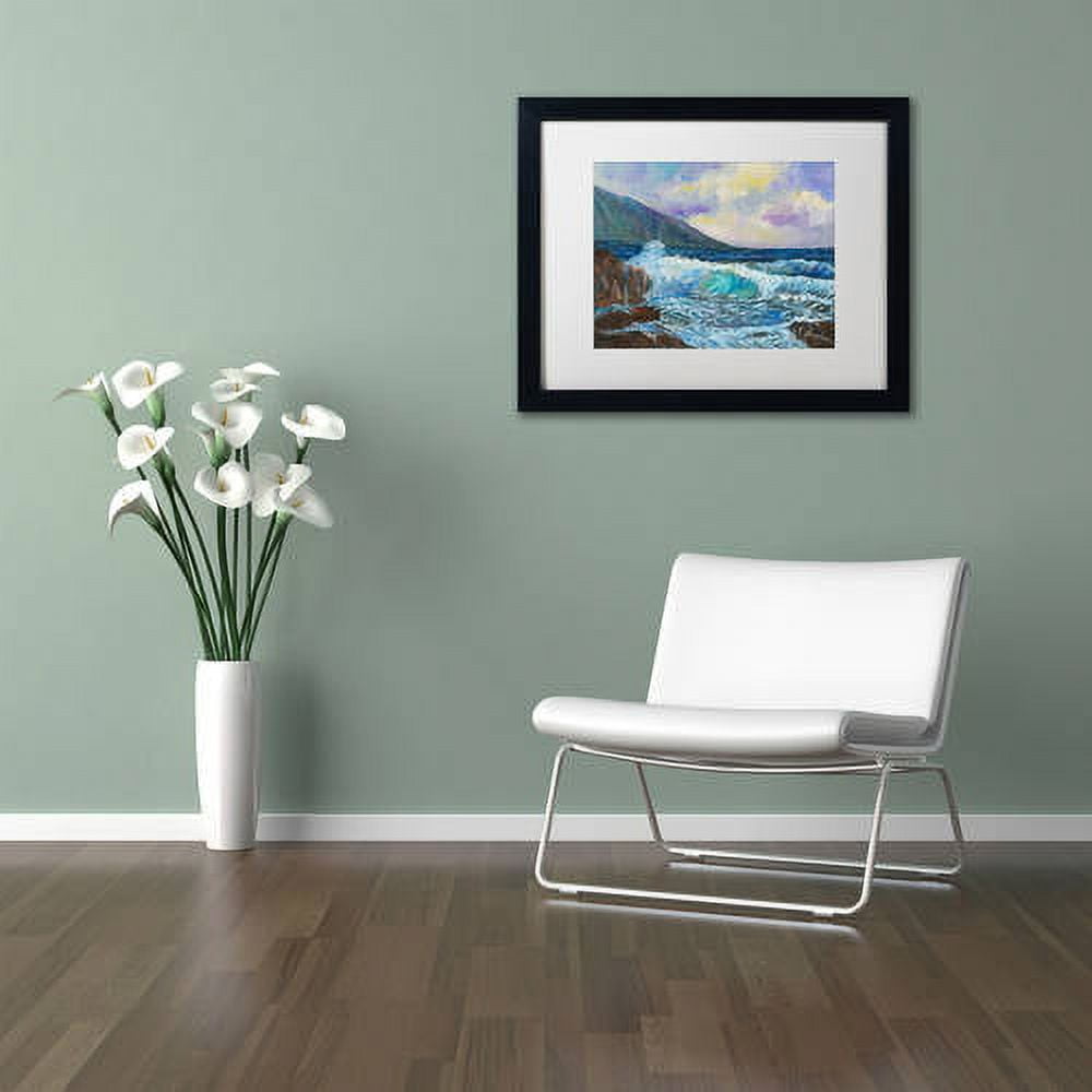Trademark Fine Art "Maui's Enchanting Seas" Canvas Art by Manor Shadian, White Matte, Black Frame