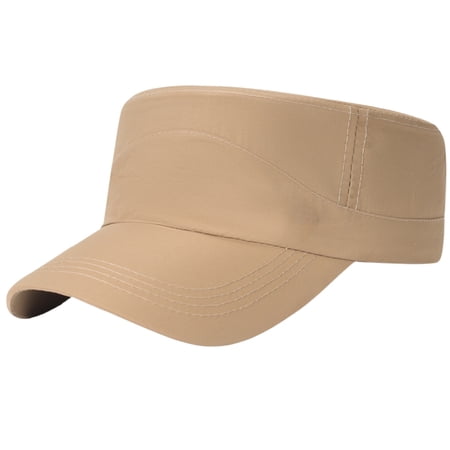 Gsakboxl Baseball Cap Unisex Adjustable Flat Top Baseball Cap Quick Dry Lightweight Outdoor Sun Hat with Leather Patch for All Seasons