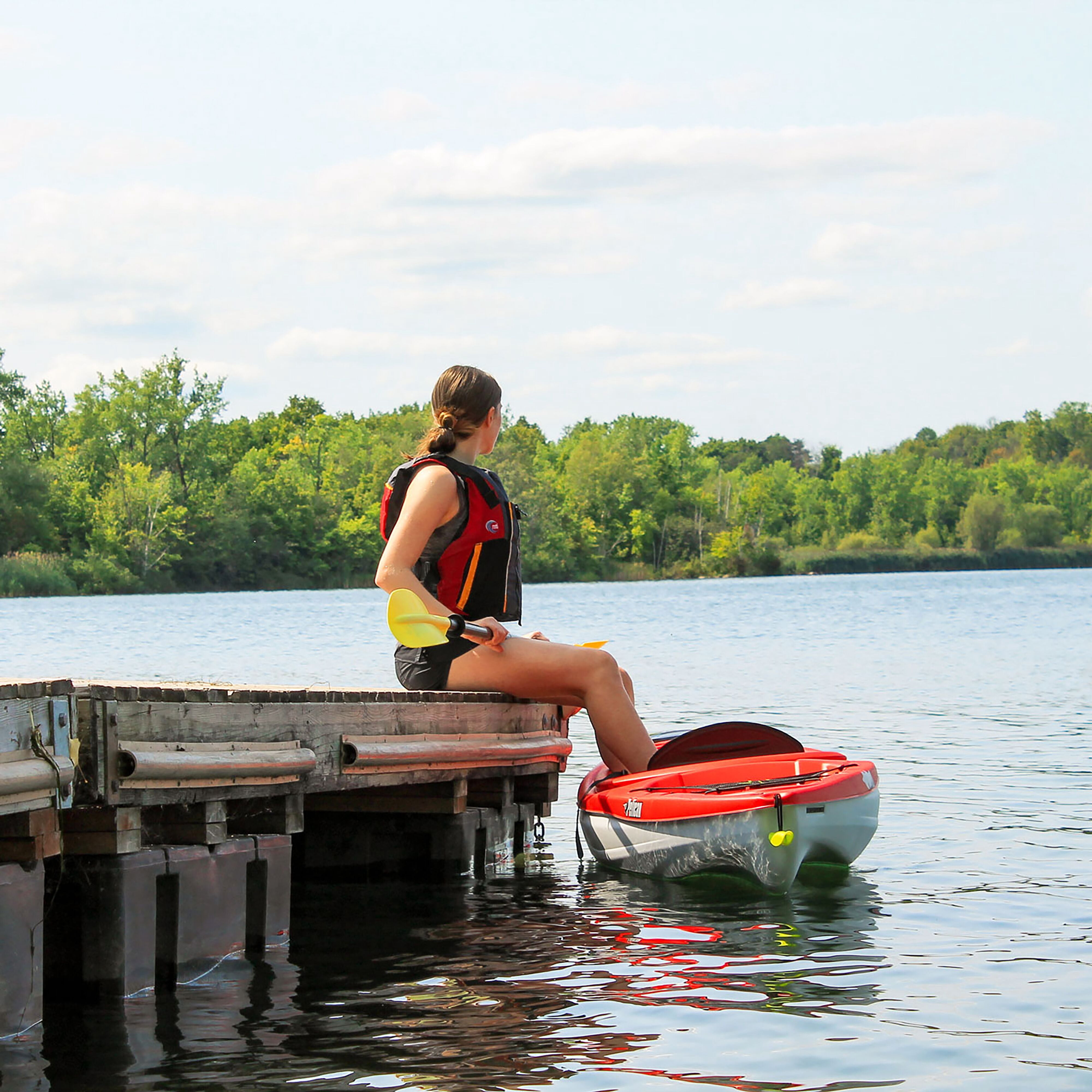 Pelican - Argo 100X - 1 Person Recreational Sit-in Kayak - 10 ft - Fireman Red