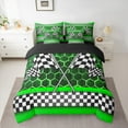 thumbnail image 2 of Castle Fairy Racing Car 7 Pieces Bedding Comforter Set for Teens,Geometric Plaid Full Bedding Set Lightweight,Abstract Honeycomb Fitted Sheet Flat Sheet,Ultra Soft Home Decor, 2 of 8