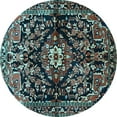 thumbnail image 1 of Ahgly Company Indoor Round Persian Light Blue Traditional Area Rugs, 5' Round, 1 of 4